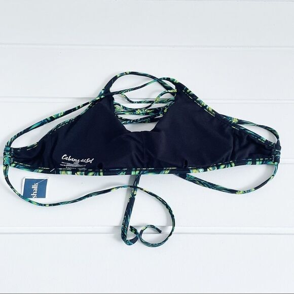 Cabana Del Sol Strappy Caged Tropical Print Bikini Top Large NWT - Picture 4 of 5